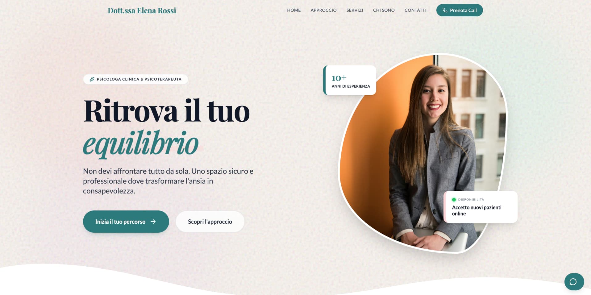 Screenshot del sito Professionisti